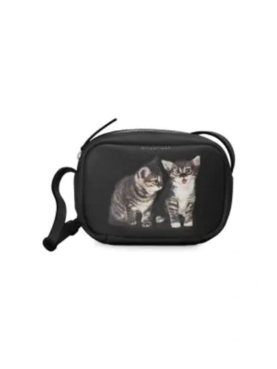 Shop Balenciaga Cats Everyday Leather Camera Bag In Black