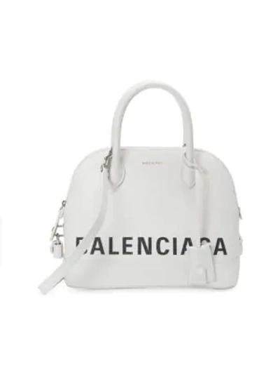 Shop Balenciaga Ville Top Handle Leather Bag In Black White