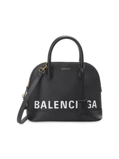 Shop Balenciaga Ville Top Handle Logo Shoulder Bag In Noir