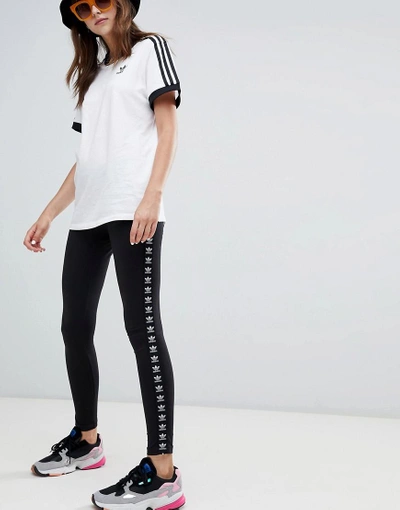 Adidas Originals Trefoil Logo Print Legging In Black | ModeSens
