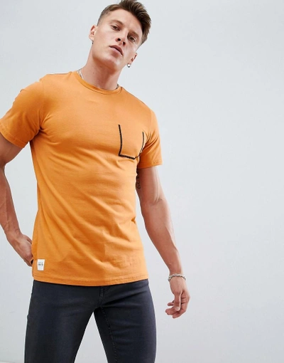 Shop Native Youth Stitch Pocket T-shirt - Orange