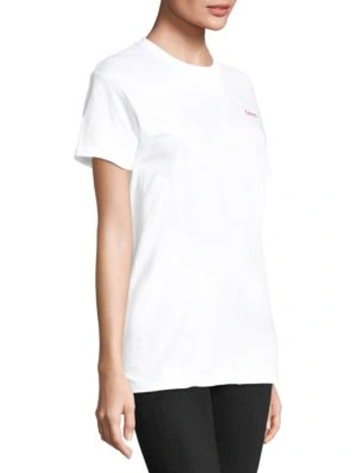 Shop Double Trouble The Classics Lover Cotton Tee In White Red