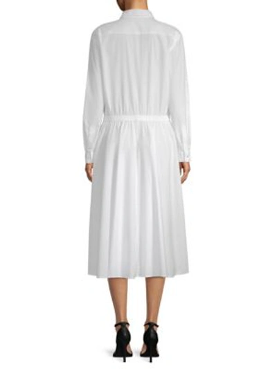 Shop Donna Karan Cotton Button-down Shirtdress In White