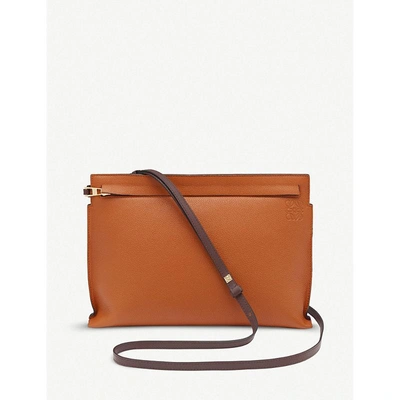 Shop Loewe T Leather Pouch Bag In Ginger/rouge