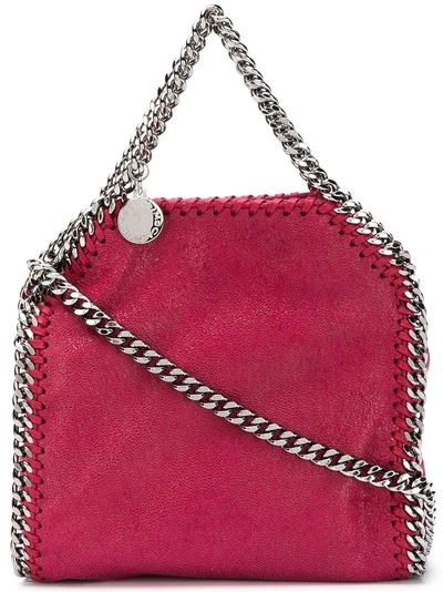 Shop Stella Mccartney Chain Embellished Shoulder Bag - Pink