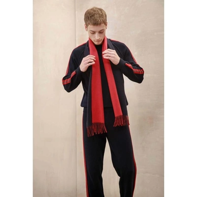 Shop Johnstons Of Elgin Contrast Reversible Cashmere Scarf Dark Navy & Classic Red