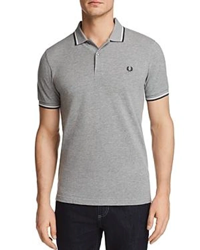 Shop Fred Perry Twin Tipped Polo - Slim Fit In Steel Marl