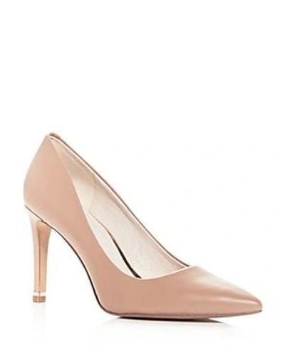 Shop Kenneth Cole Women's Riley Pointed Toe Leather High-heel Pumps In Dark Blush