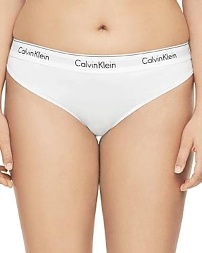 Shop Calvin Klein Plus Modern Cotton Thong In White