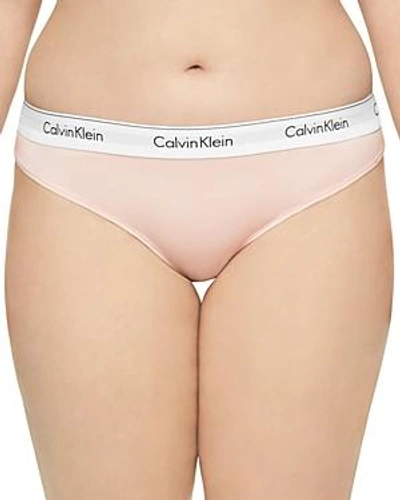 Shop Calvin Klein Plus Modern Cotton Thong In Nymph
