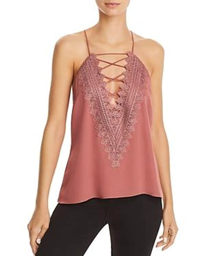 Shop Wayf Posie Lace-up Camisole In Mauve