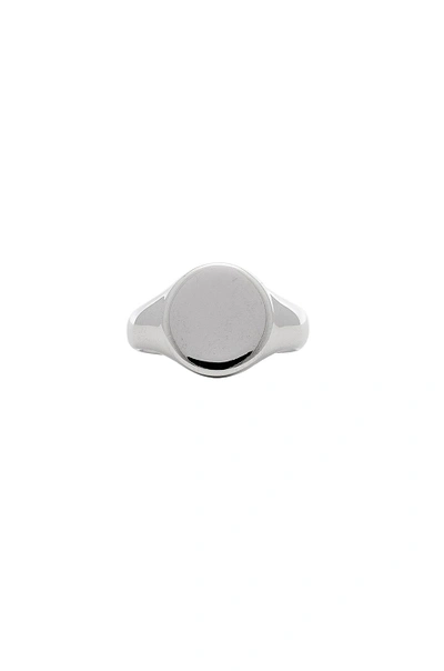 Shop Melanie Auld Signet Ring In Metallic Silver