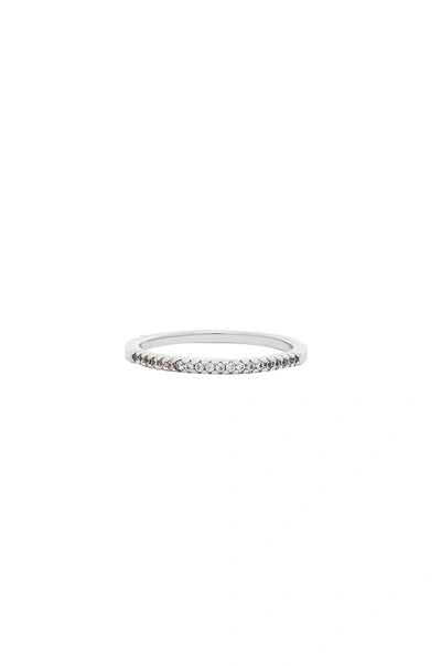 Shop Melanie Auld Pave Dainty Band In Metallic Silver