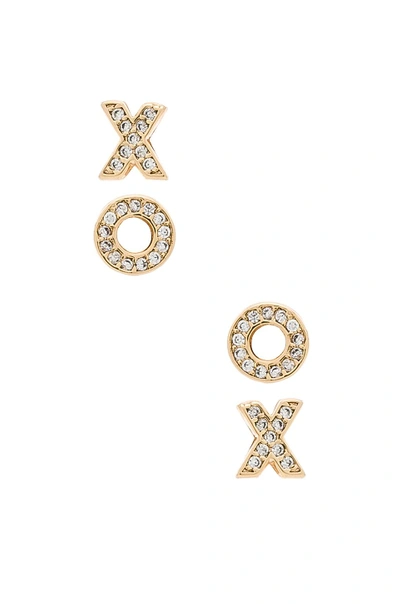 Shop Melanie Auld Xo Studs In Metallic Gold