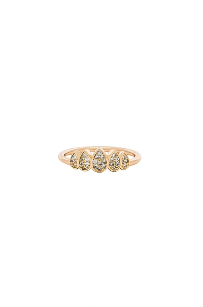 Shop Melanie Auld Teardrop Crown Ring In Gold