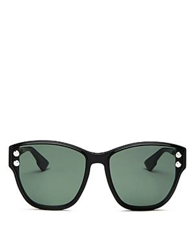 Shop Dior Women's Addict Square Sunglasses, 60mm In Black/green