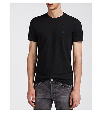 Shop Allsaints Cradle Cotton-jersey T-shirt In Jet Black