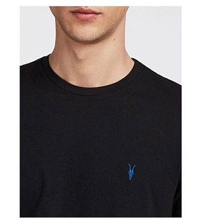 Shop Allsaints Cradle Cotton-jersey T-shirt In Jet Black