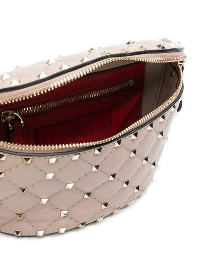 Shop Valentino Garavani Rockstud Spike Belt Bag In Neutrals