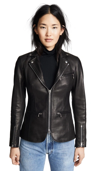 Shop Alexander Wang Fitted Moto Blazer With Zip Detail In Black