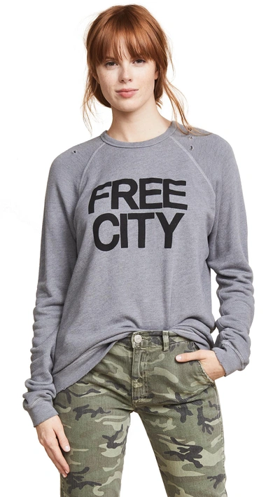 Shop Freecity Super Thrash Destroy Sweatshirt In Destroy Heather