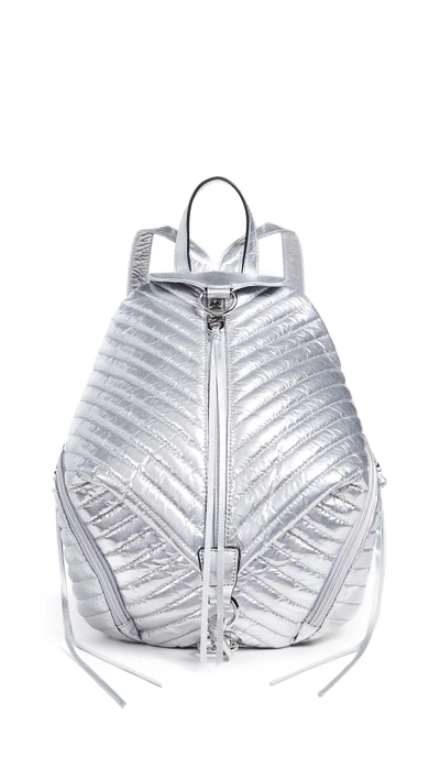 Shop Rebecca Minkoff Julian Nylon Backpack In Silver