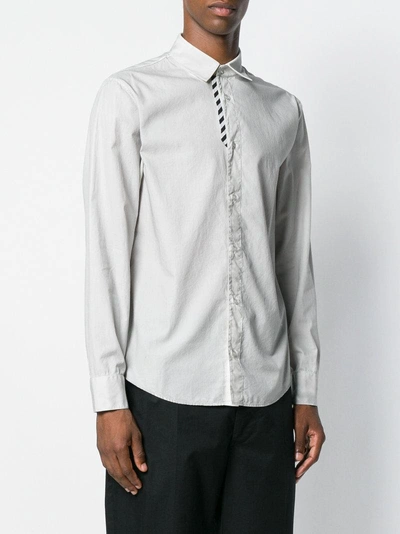 Shop Off-white Stripe Panel Shirt - Grey