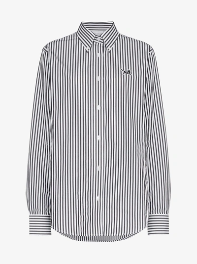 Shop Calvin Klein Jeans Est.1978 Calvin Klein Jeans Est. 1978 Icon Striped Poplin Shirt In Black / White