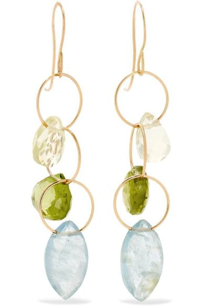 Shop Melissa Joy Manning 14-karat Gold Multi-stone Earrings