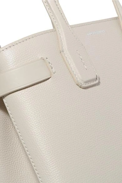 Shop Burberry Textured-leather Tote In White