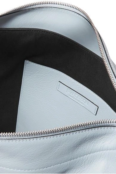 Shop Jw Anderson Disc Leather And Suede Shoulder Bag In Light Blue