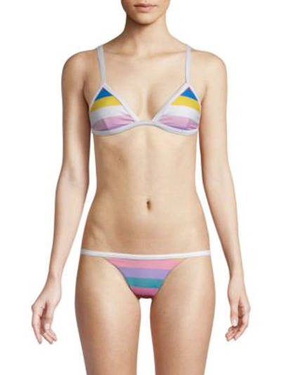 Shop Wildfox Kayla Bikini Top In Multi Stripe