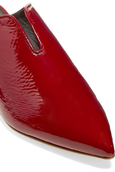 Shop Tibi Patent-leather Mules In Claret