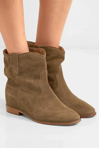 Shop Isabel Marant Crisi Suede Ankle Boots In Brown