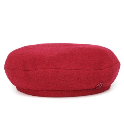 Shop Maison Michel New Billy Wool Beret In Red