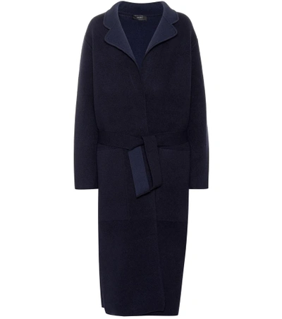 Shop Joseph Wool-blend Coat In Blue
