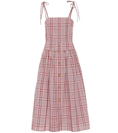 Shop Rejina Pyo Issy Plaid Cotton Dress In Red