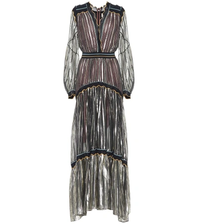 Shop Peter Pilotto Chiffon Silk-blend Gown In Metallic