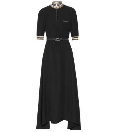 Shop Prada Jersey Dress In Black