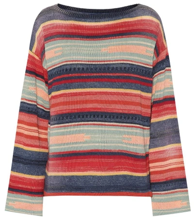 Shop Polo Ralph Lauren Striped Linen-blend Sweater In Multicoloured