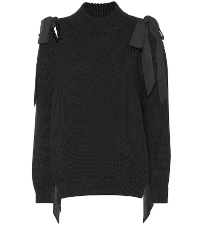 Shop Simone Rocha Merino Wool Sweater In Black