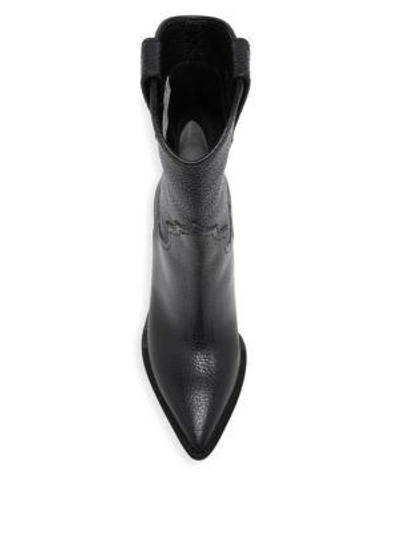 Shop Fendi Heeled Leather Cowboy Boots In Black