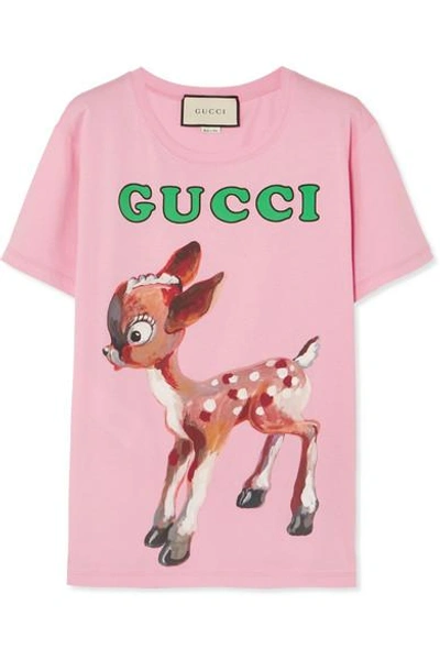 Shop Gucci Printed Cotton-jersey T-shirt
