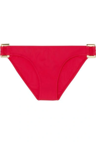 Shop Heidi Klein Body Embellished Bikini Briefs In Red