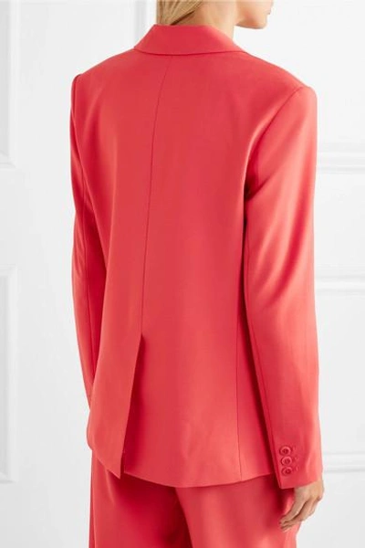 Shop Tibi Steward Double-breasted Crepe Blazer In Red