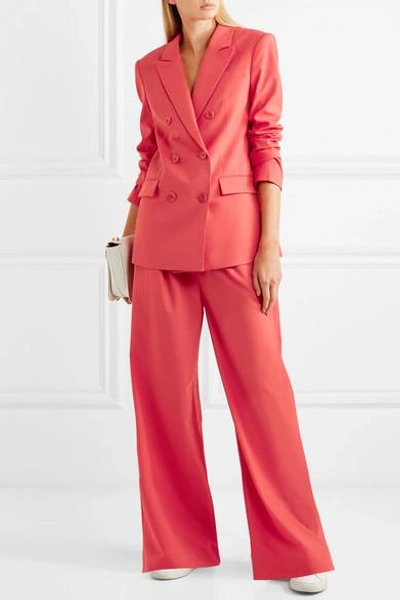 Shop Tibi Steward Double-breasted Crepe Blazer In Red