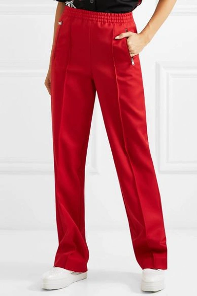 Shop Prada Gabardine Track Pants In Red