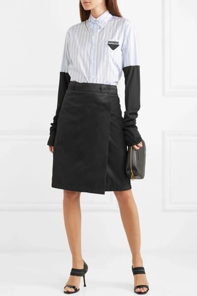 Shop Prada Shell Wrap Skirt In Black