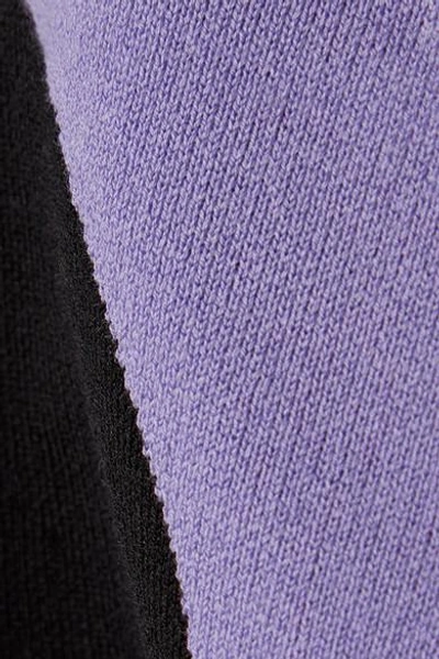 Shop Nagnata Color-block Technical-knit Stretch-cotton Sports Bra In Lilac