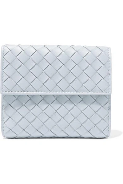 Shop Bottega Veneta Intrecciato Leather Wallet In Sky Blue